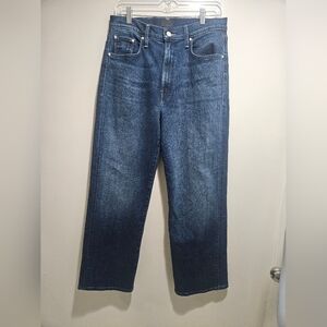 MOTHER -Women's 31 The Rambler Zip Ankle Straight Leg Blue  Jean in High Tide